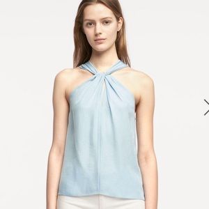 Rag & Bone Collins Blue Halter Silky Satin Top Size Small